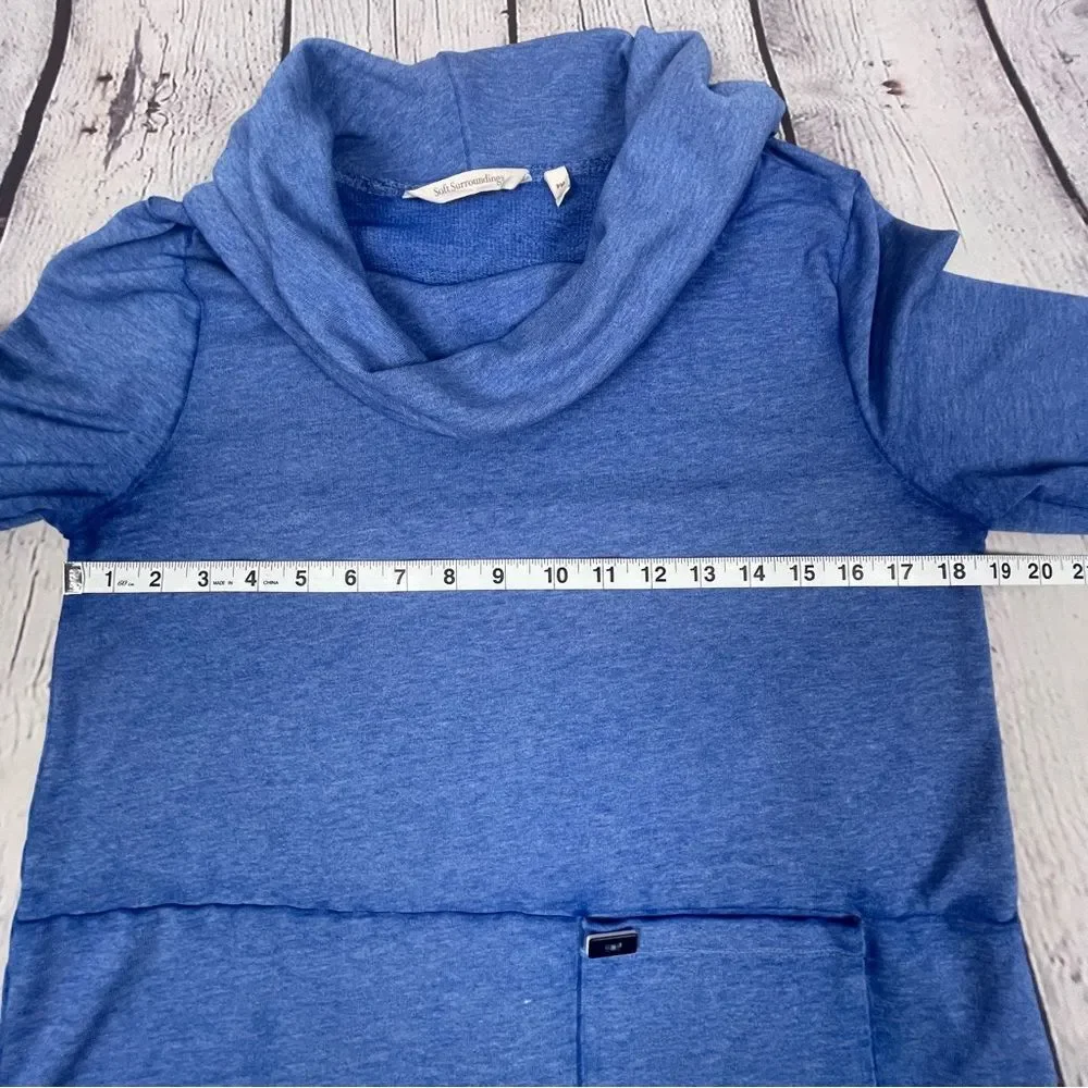 SOFT SURROUNDINGS blue soft lightweight cowl neck tunic sweater, size PM - Picture 10 of 11